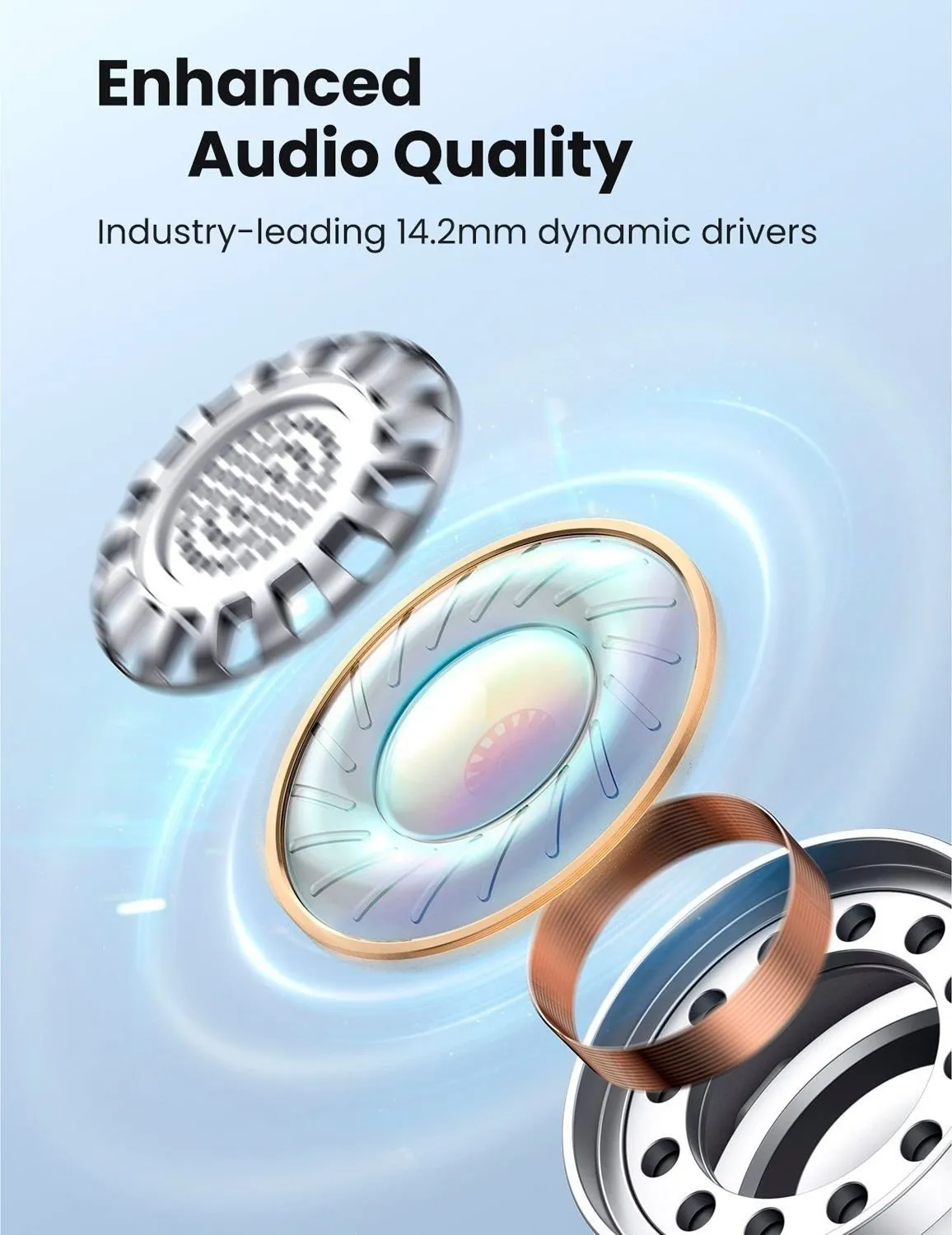 Bluetooth-гарнітура Ugreen WS105 Black (80653) - мініатюра 5