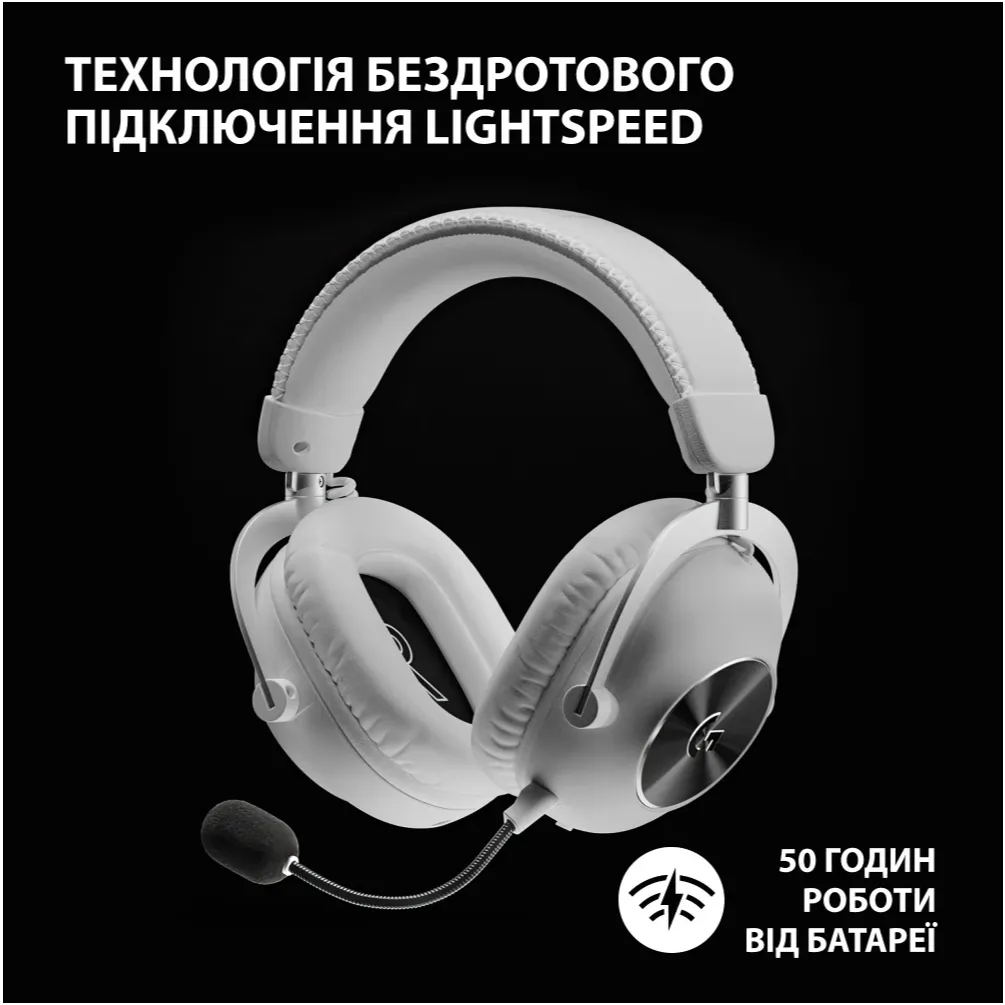 Гарнітура Logitech G Pro X2 Wireless LightSpeed White (981-001269) - мініатюра 12