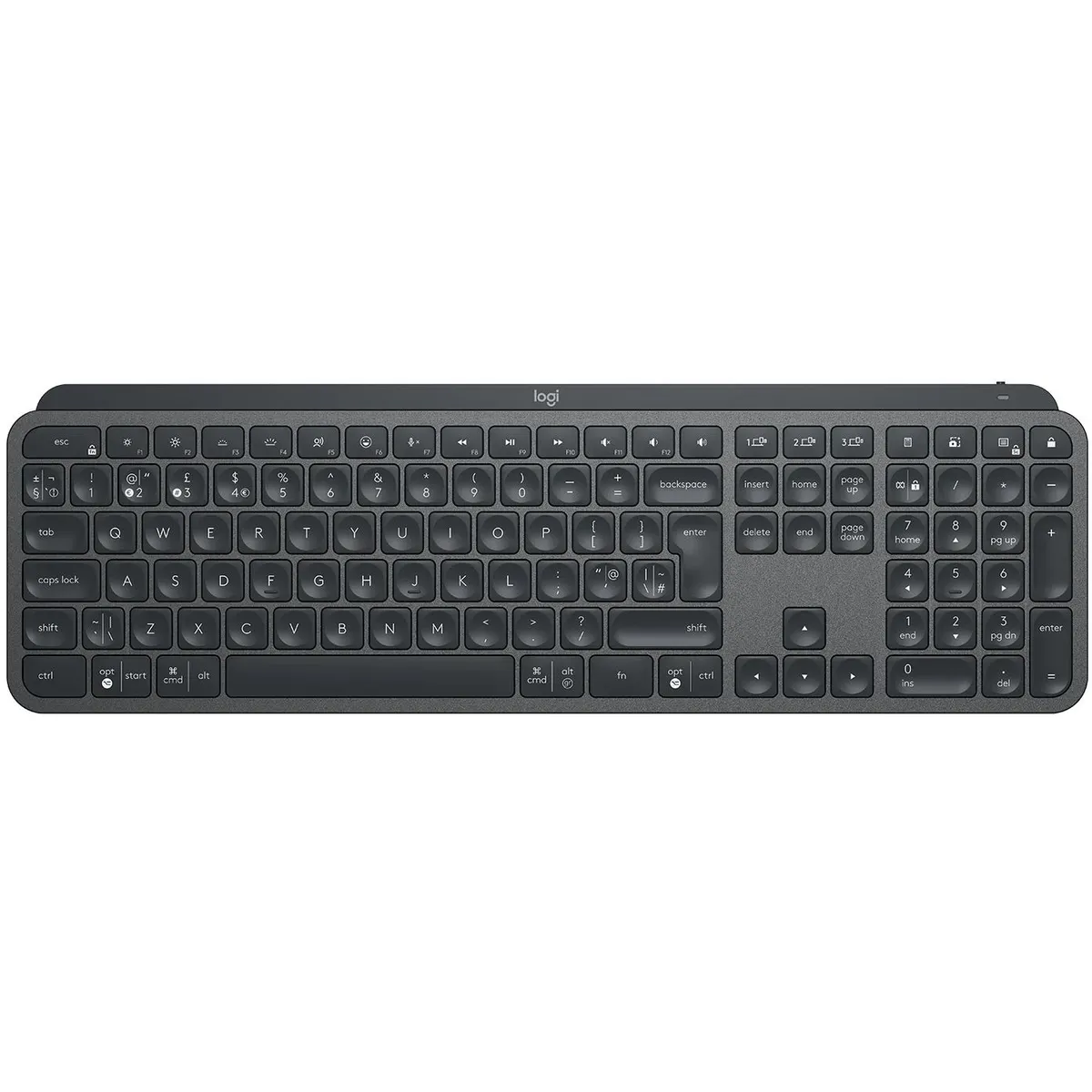 Клавіатура бездротова Logitech MX Keys Advanced for Business Wireless Illuminated UA Graphite (920-010251) - зображення 1