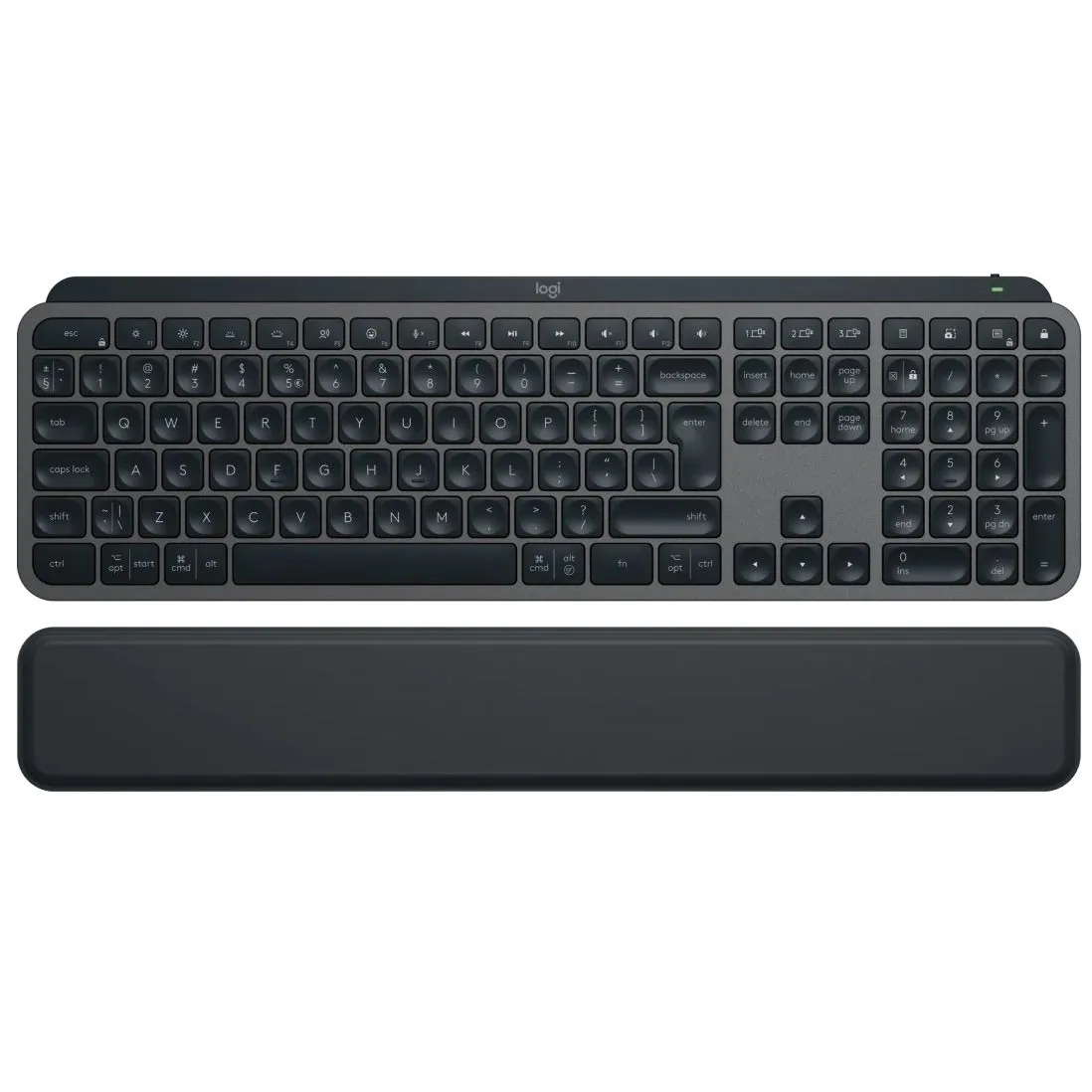 Клавiатура бездротова Logitech MX Keys S Plus Palm Rest Graphite (920-011589) - зображення 1