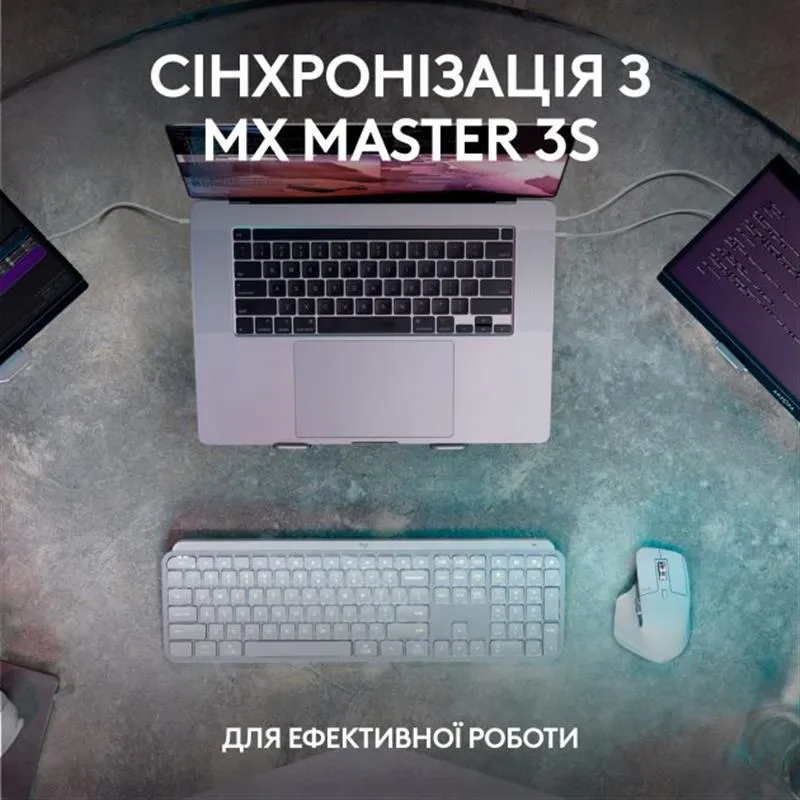 Клавiатура бездротова Logitech MX Keys S Graphite (920-011593) - мініатюра 7