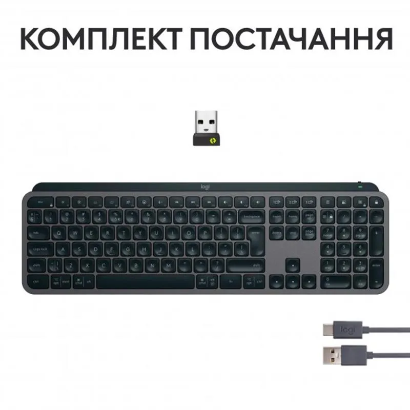 Клавiатура бездротова Logitech MX Keys S Graphite (920-011593) - мініатюра 9