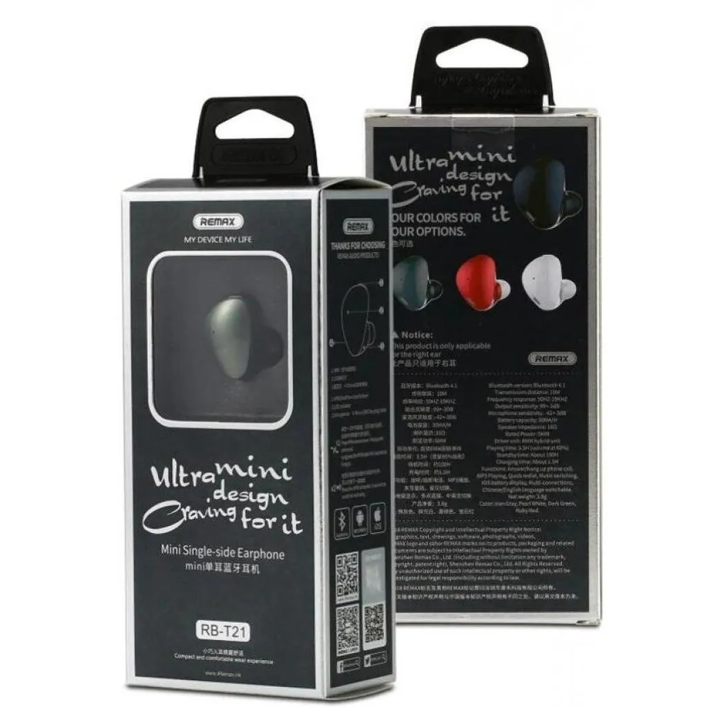 Bluetooth-гарнітура Remax RB-T21 Black (6954851287919) - мініатюра 6