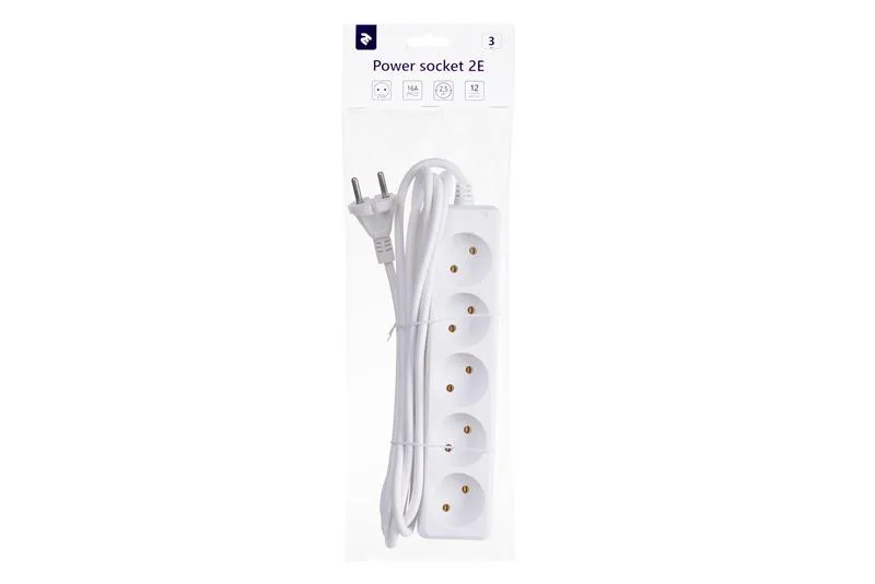 Фільтр живлення 2Е (2E-U05M3) 5 розетки, 3 м, білий - мініатюра 3