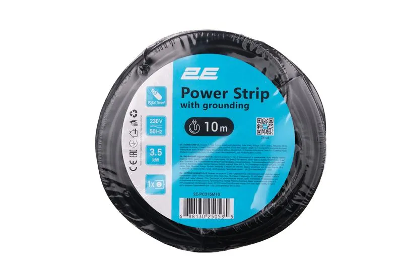 Мережевий подовжувач 2E 1XSchuko, 3G*1.5мм, 10м, black (2E-PC315M10) - мініатюра 4