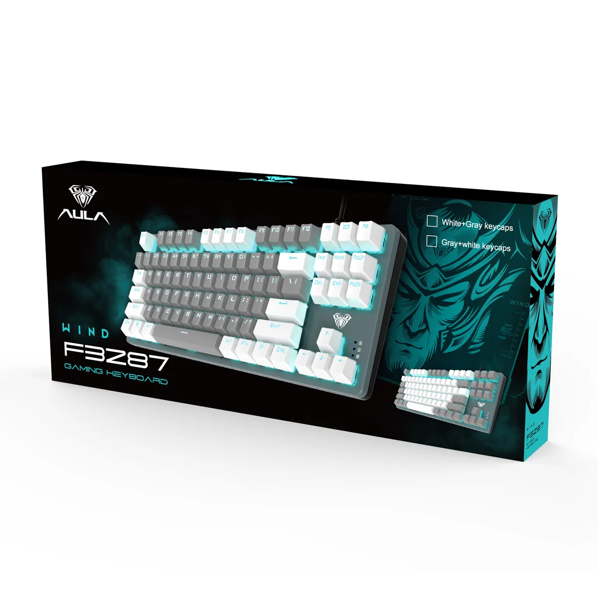 Клавіатура Aula Mechanical F3287 White/Grey Keycap KRGD Blue (6948391240688) - мініатюра 5