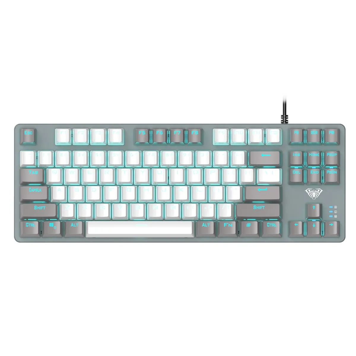 Клавіатура Aula Mechanical F3287 Grey/White Keycap KRGD Blue (6948391240954) - зображення 1