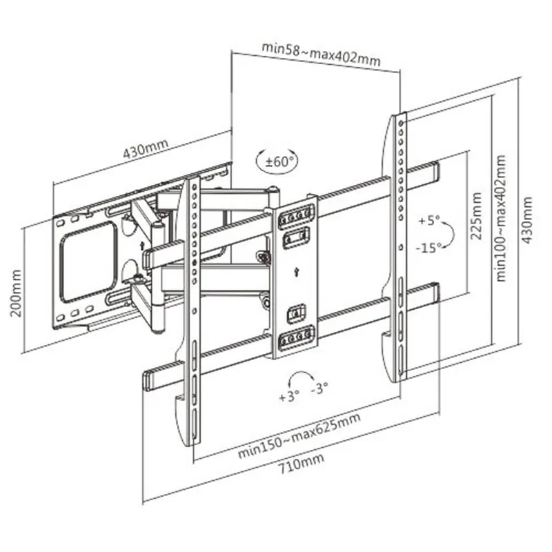 Кронштейн Gembird WM-80ST-02 (VESA600х400) - мініатюра 2