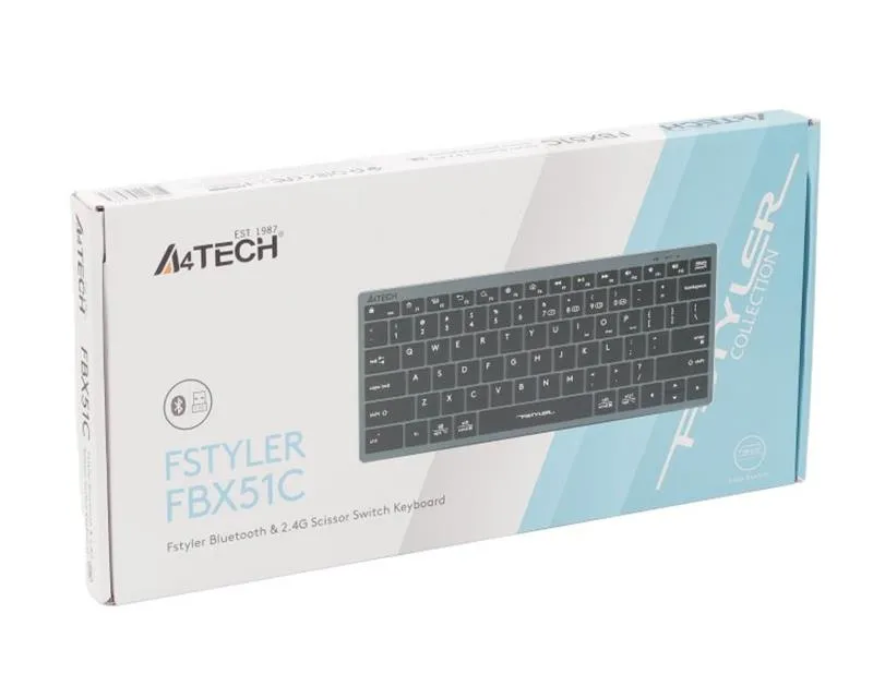 Клавіатура бездротова A4Tech Fstyler FBX51C Grey - мініатюра 7