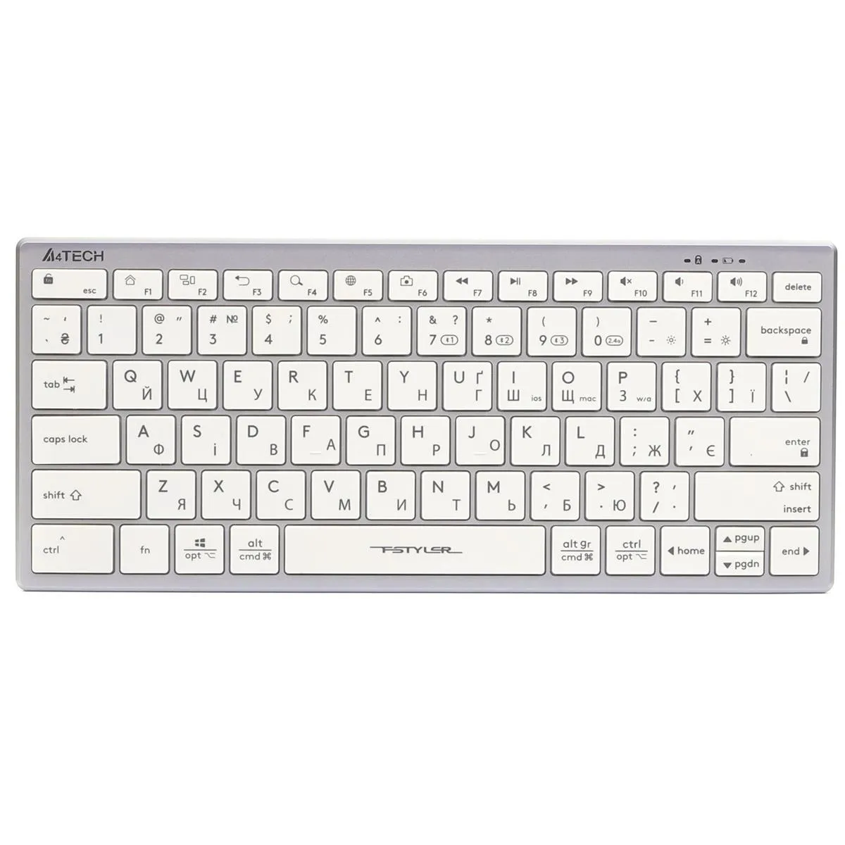 Клавіатура бездротова A4Tech Fstyler FBX51C White - мініатюра 7