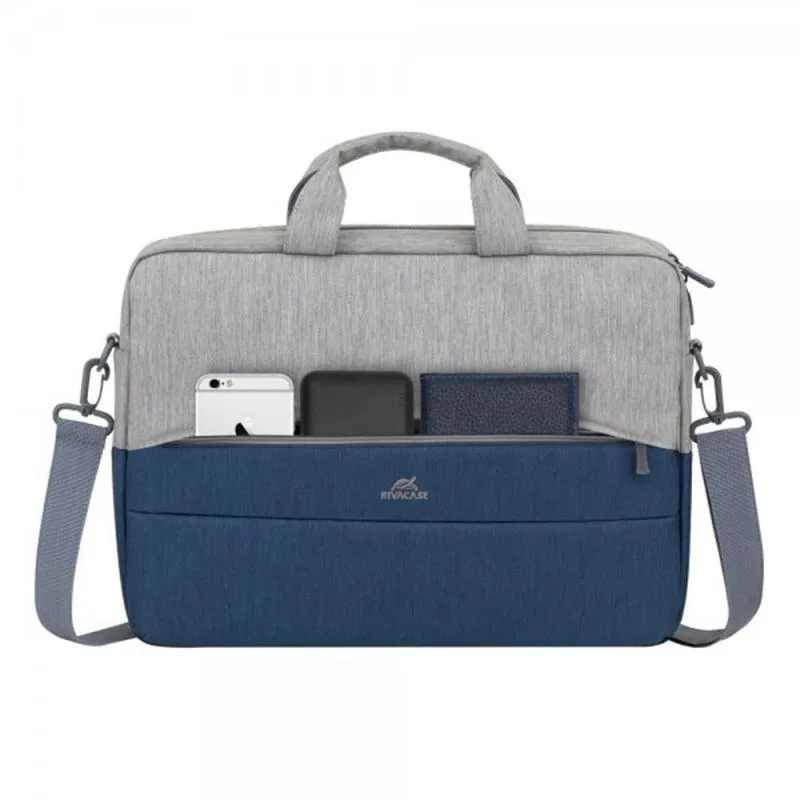 Сумка Rivacase Prater 7532 15.6" Grey/Dark Blue - мініатюра 11