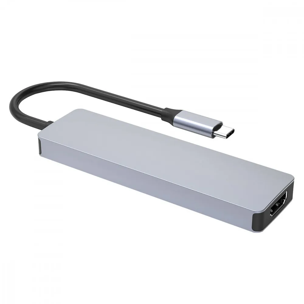 Type-C-Хаб Proove Iron Link 5 in 1 (3*USB3.0 + Type C + HDMI) (silver) - мініатюра 3