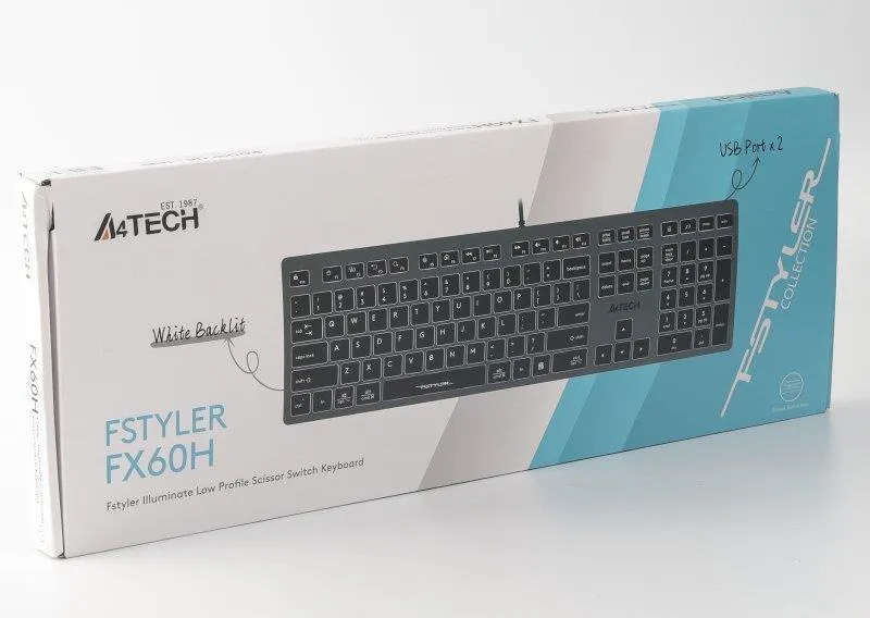 Клавіатура A4Tech Fstyler FX60H Grey White Backlit - мініатюра 7