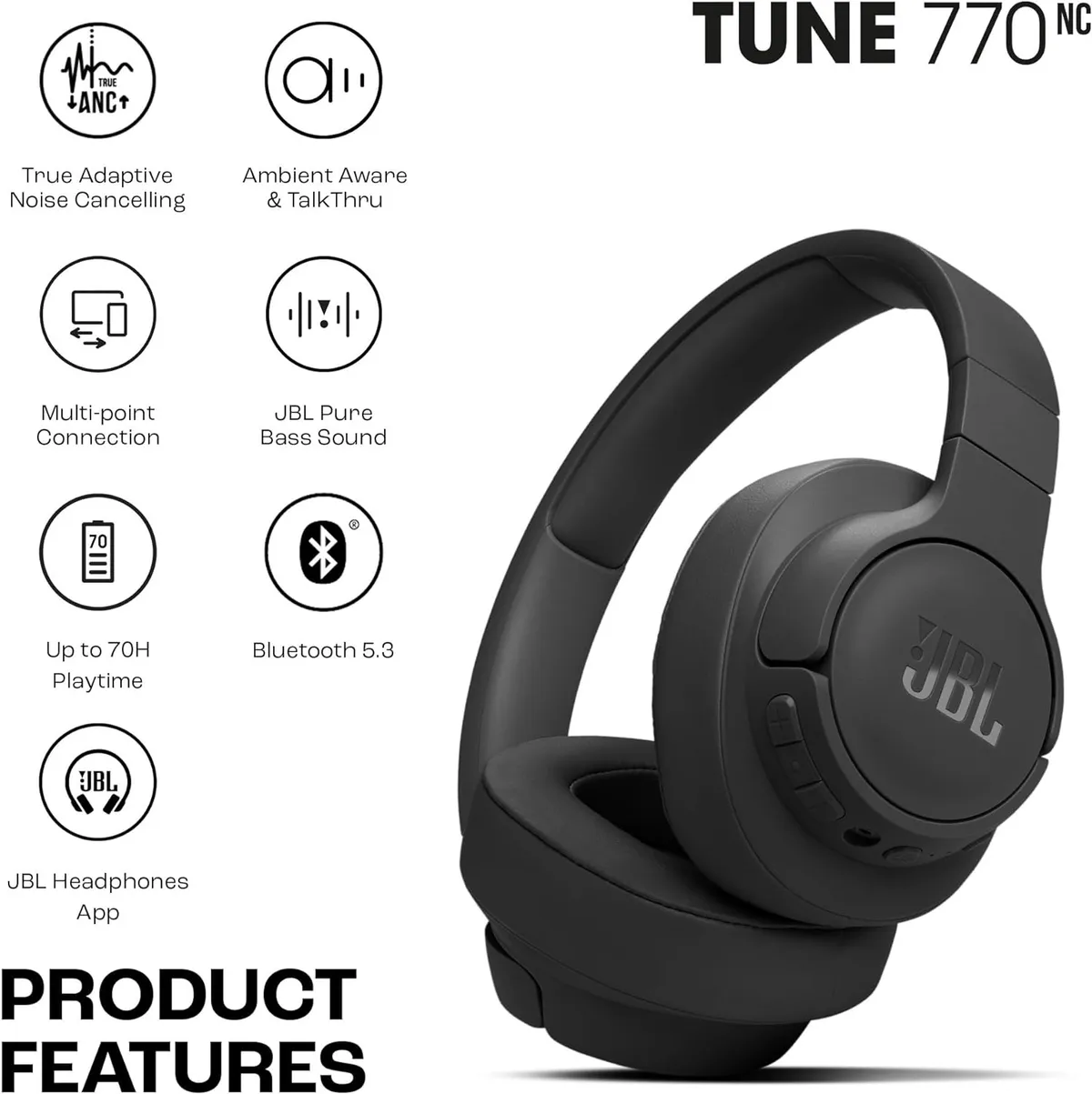 Bluetooth-гарнітура JBL T770NC Black (JBLT770NCBLK) - мініатюра 9