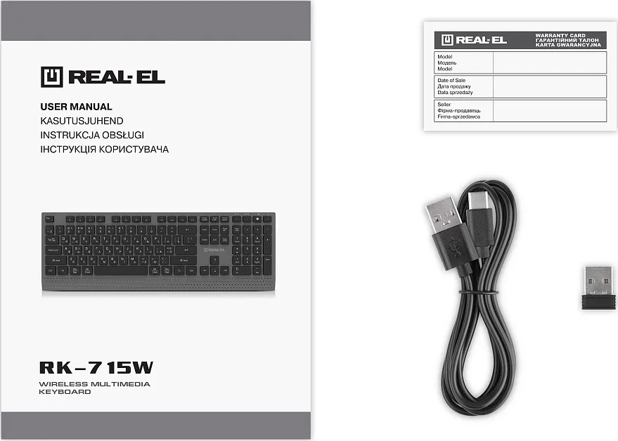 Клавіатура бездротова REAL-EL RK-715W - мініатюра 9