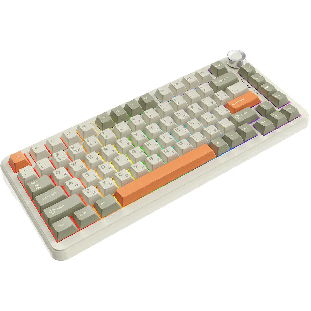 Бездротова механічна клавіатура Ajazz AK820 MAX Flying Fish Switch Retro Colour - 8000 mAh (AK820MAX-FF-R) - мініатюра 4