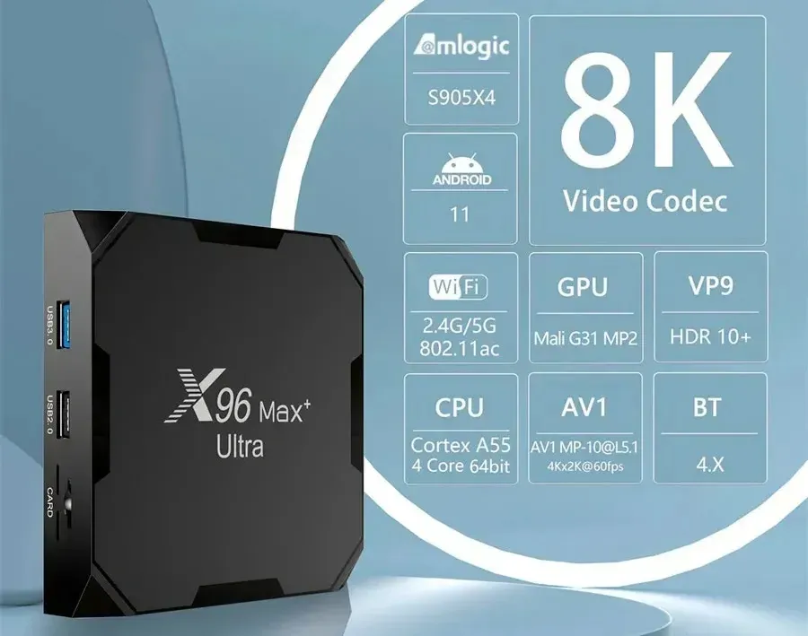 Smart-приставка X96 MAX+ Ultra Android TV (905x4/4GB/64GB) - мініатюра 8