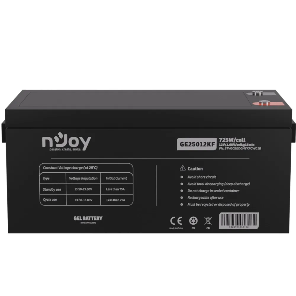 Акумуляторна батарея Njoy GE25012KF 12V 250AH (BTVGCBEOGHYKFCW01B) GEL - зображення 1