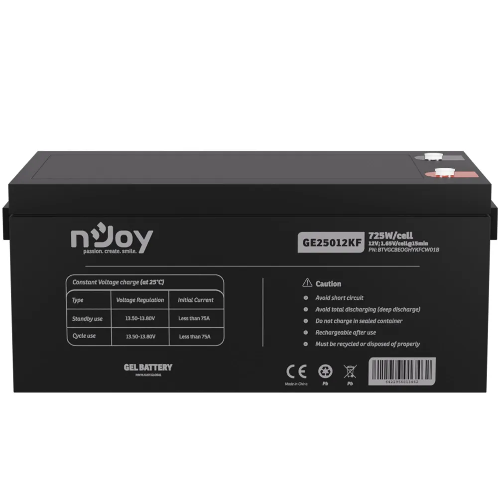 Акумуляторна батарея Njoy GE25012KF 12V 250AH (BTVGCBEOGHYKFCW01B) GEL - мініатюра 2