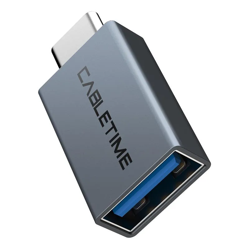 Адаптер Cabletime USB - USB Type-C V 3.0 (F/M) OTG Black (CP76G) - зображення 1