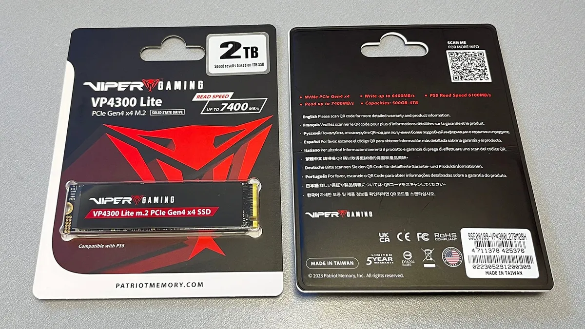 Накопичувач SSD 2TB Patriot VP4300 Lite M.2 2280 PCIe 4.0 x4 (VP4300L2TBM28H) - мініатюра 2