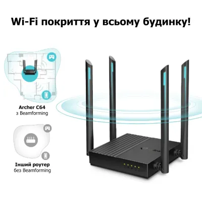 Бездротовий маршрутизатор TP-Link Archer C64 - мініатюра 5