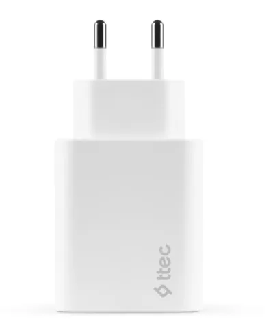 Мережевий зарядний пристрій Ttec SmartCharger Duo PD USB-C/USB-A 32Вт White (2SCS24B) - зображення 1
