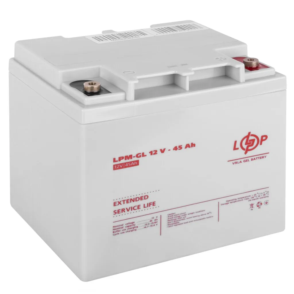 Акумуляторна батарея LogicPower 12V 45AH (LPM-GL 12 - 45 AH) GEL - мініатюра 2