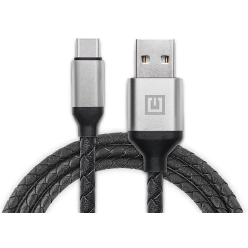 Кабель REAL-EL Premium Leather USB - USB Type-C (M/M), 1 м, Black (EL123500049) - мініатюра 8