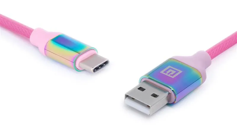 Кабель REAL-EL Premium USB - USB Type-C (M/M), 1 м, Rainbow (EL123500050) - зображення 1