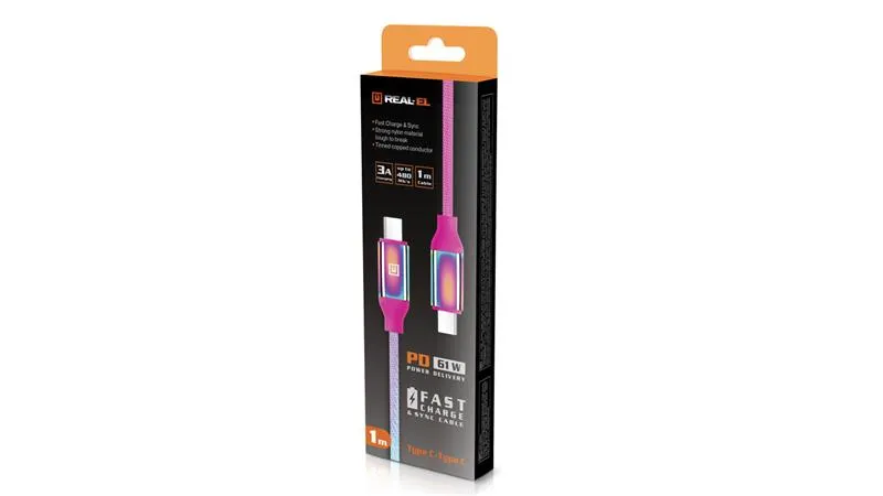 Кабель REAL-EL Premium USB Type-C - USB Type-C (M/M), 1 м, Rainbow (EL123500053) - мініатюра 8
