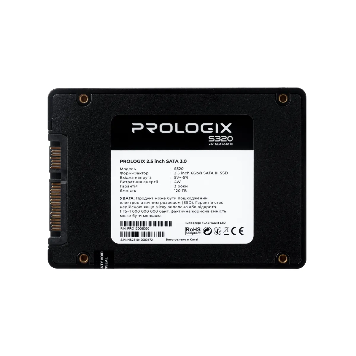 Накопичувач SSD  120GB Prologix S320 2.5" SATAIII 3D TLC (PRO120GS320) - мініатюра 2