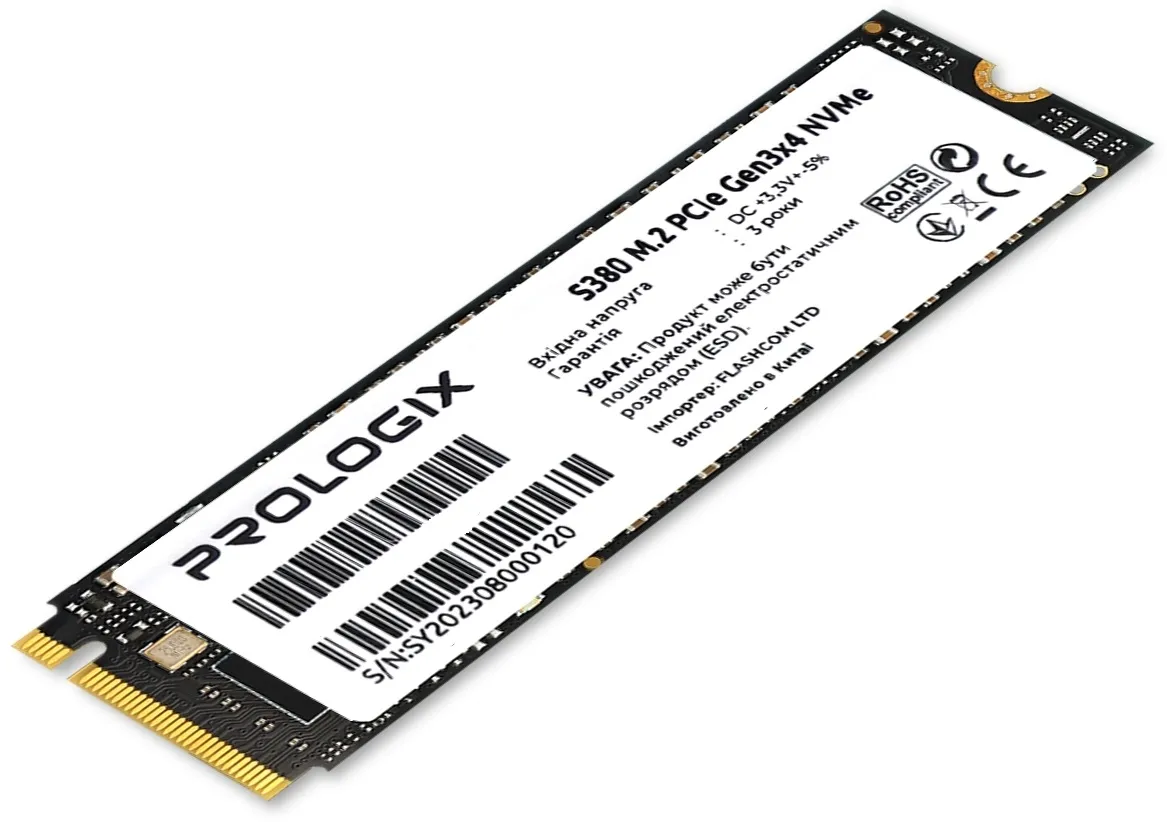 Накопичувач SSD  256GB Prologix S380 M.2 2280 PCIe 3.0 x4 NVMe 3D TLC (PRO256GS380) - мініатюра 2