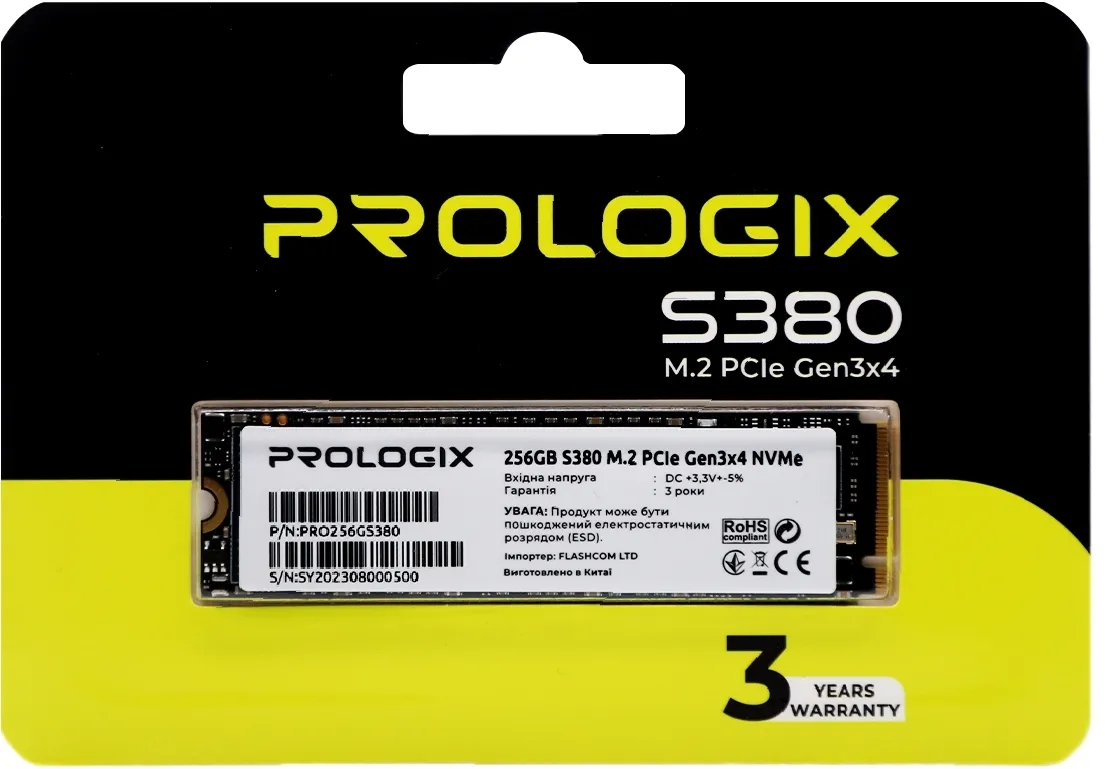 Накопичувач SSD  256GB Prologix S380 M.2 2280 PCIe 3.0 x4 NVMe 3D TLC (PRO256GS380) - мініатюра 4