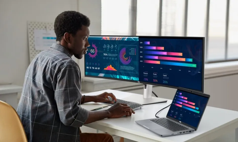 Монітор Dell 49" U4924DW IPS Black Curved (210-BGTX) - мініатюра 10
