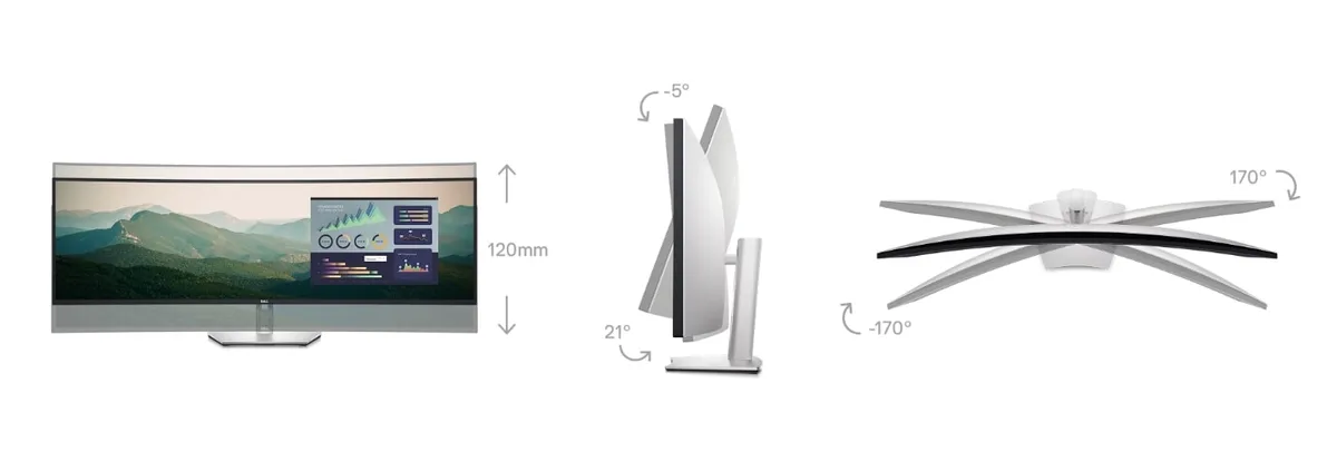 Монітор Dell 49" U4924DW IPS Black Curved (210-BGTX) - мініатюра 7
