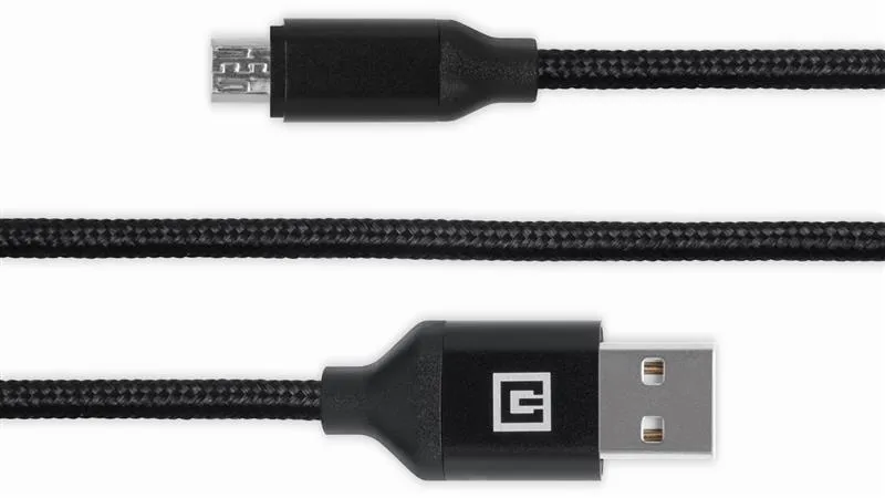 Кабель REAL-EL Premium Fabric USB - micro USB (M/M), 2 м, Black (EL123500048) - мініатюра 3