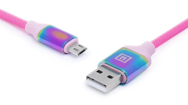 Кабель REAL-EL Premium USB - micro USB (M/M), 1 м, Rainbow (EL123500052) - зображення 1