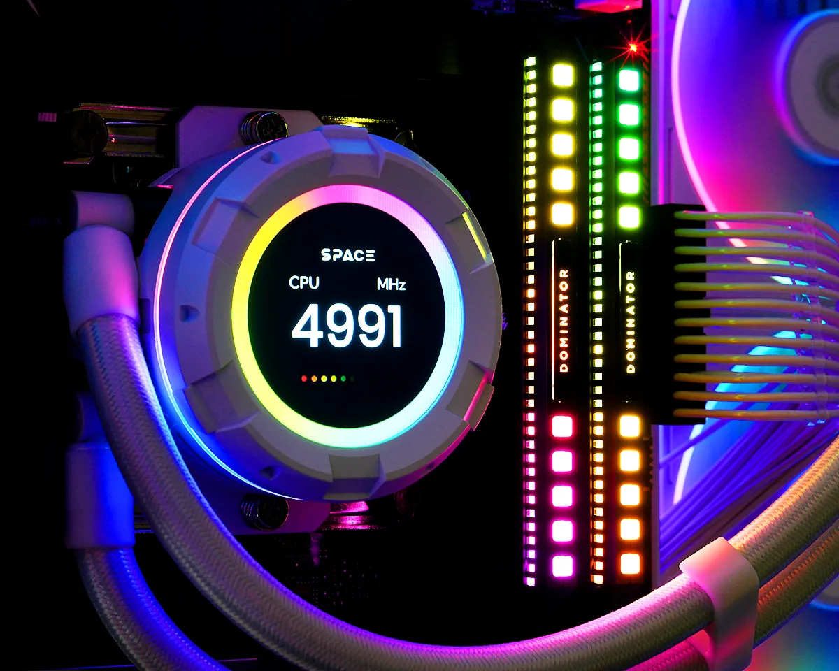 Система водяного охолодження ID-Cooling Space LCD SL360 White - мініатюра 6