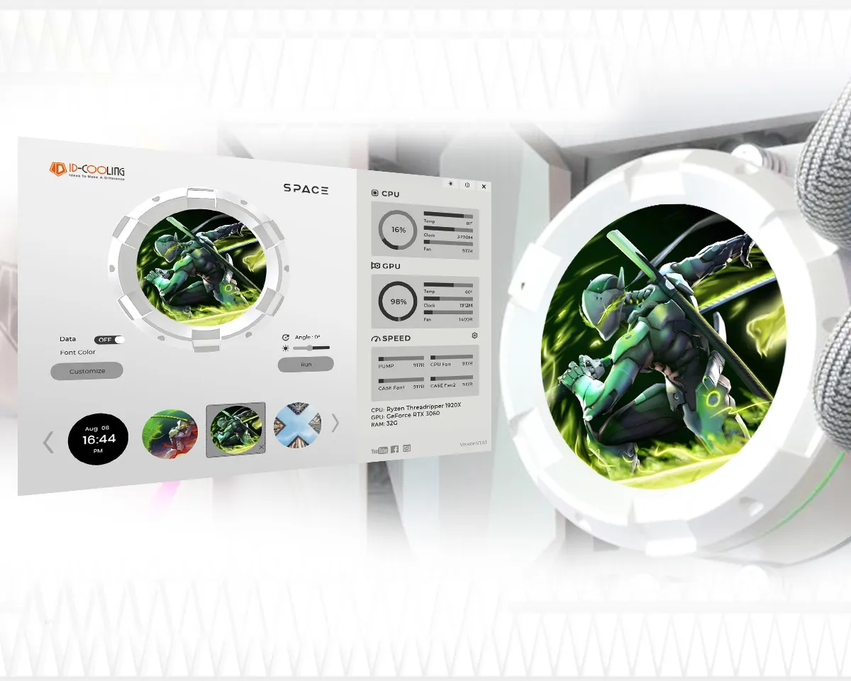 Система водяного охолодження ID-Cooling Space LCD SL360 White - мініатюра 9