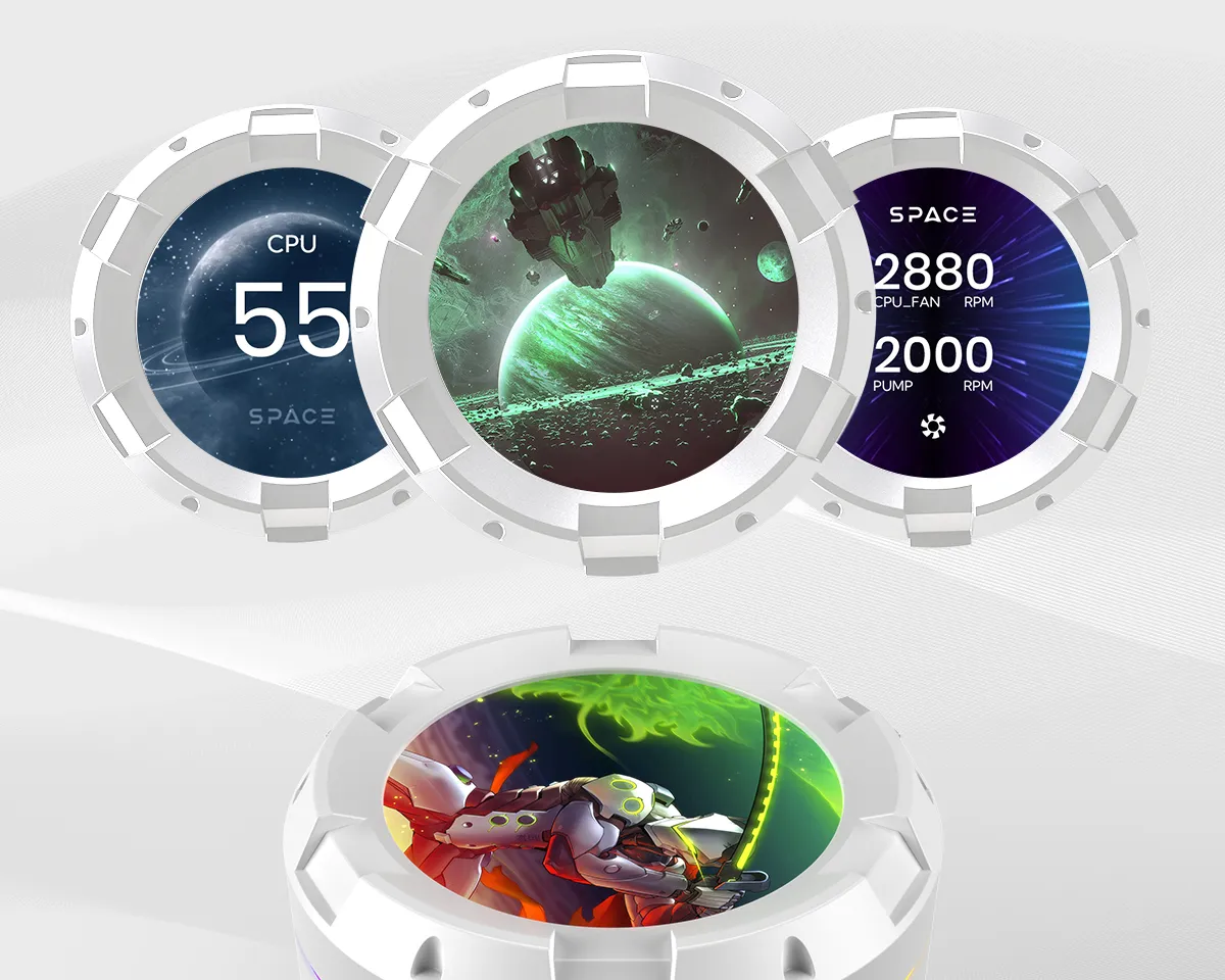 Система водяного охолодження ID-Cooling Space LCD SL240 White - мініатюра 9