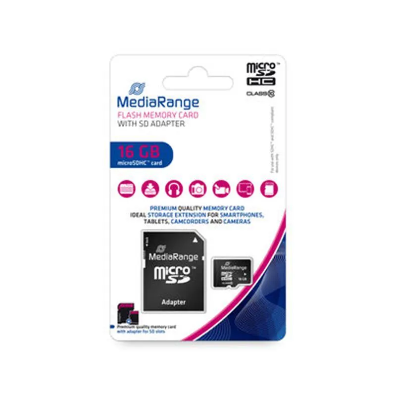 Карта пам`ятi MicroSDHC  16GB Class 10 MediaRange R45/W12MB/s + SD-adapter (MR958) - мініатюра 3