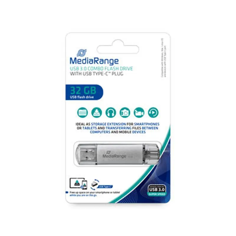 Флеш-накопичувач USB3.0 32GB Type-C MediaRange Silver (MR936) - мініатюра 3