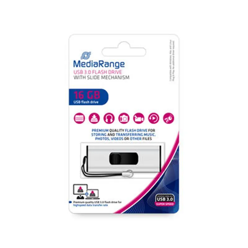 Флеш-накопичувач USB3.0 16GB MediaRange Black/Silver (MR915) - мініатюра 5