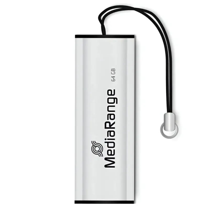 Флеш-накопичувач USB3.0 64GB MediaRange Black/Silver (MR917) - зображення 1
