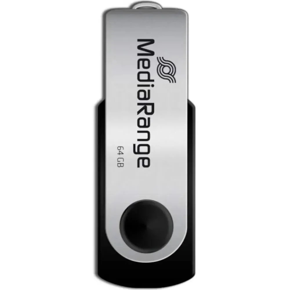 Флеш-накопичувач USB2.0 64GB MediaRange Black/Silver (MR912) - мініатюра 3