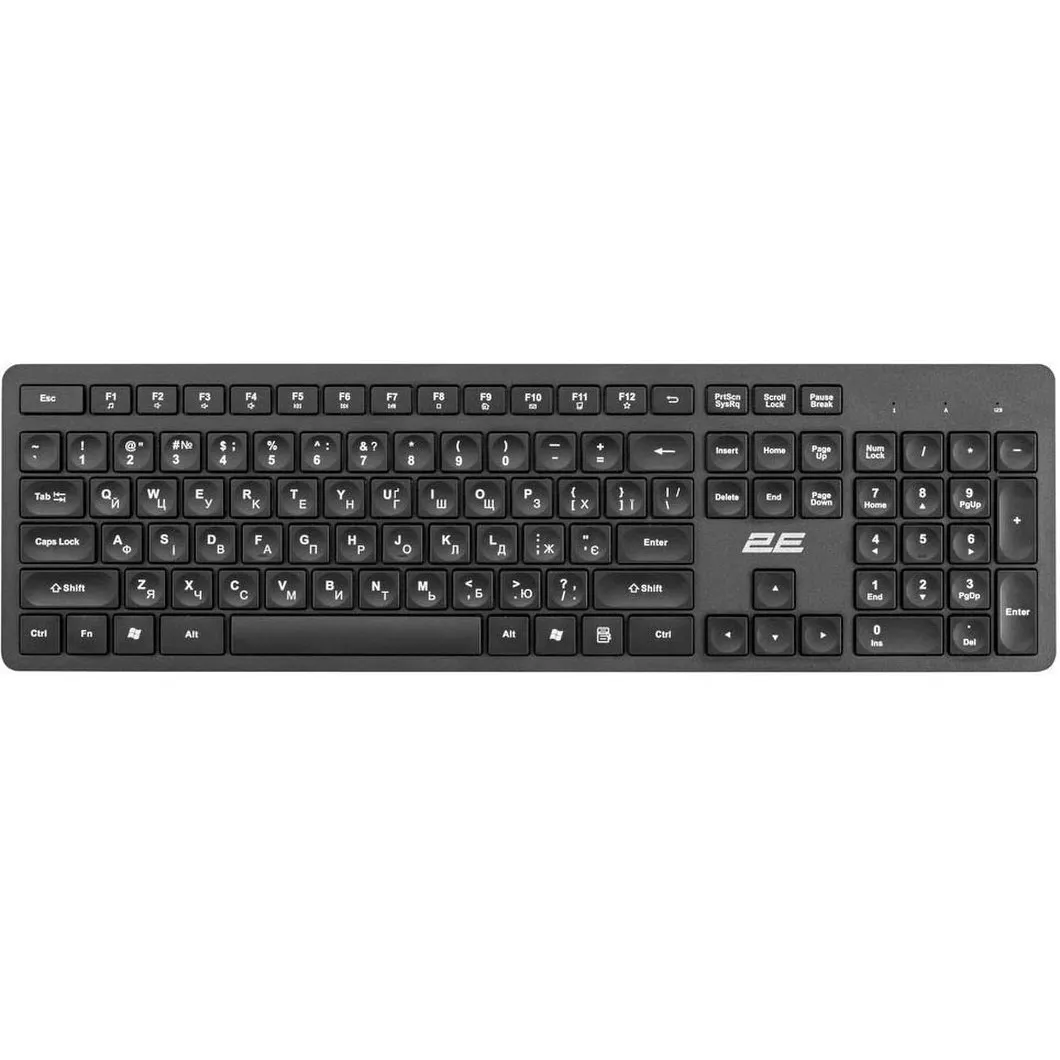 Клавіатура бездротова 2E KS260 WL EN/UKR Black (2E-KS260WB) - зображення 1