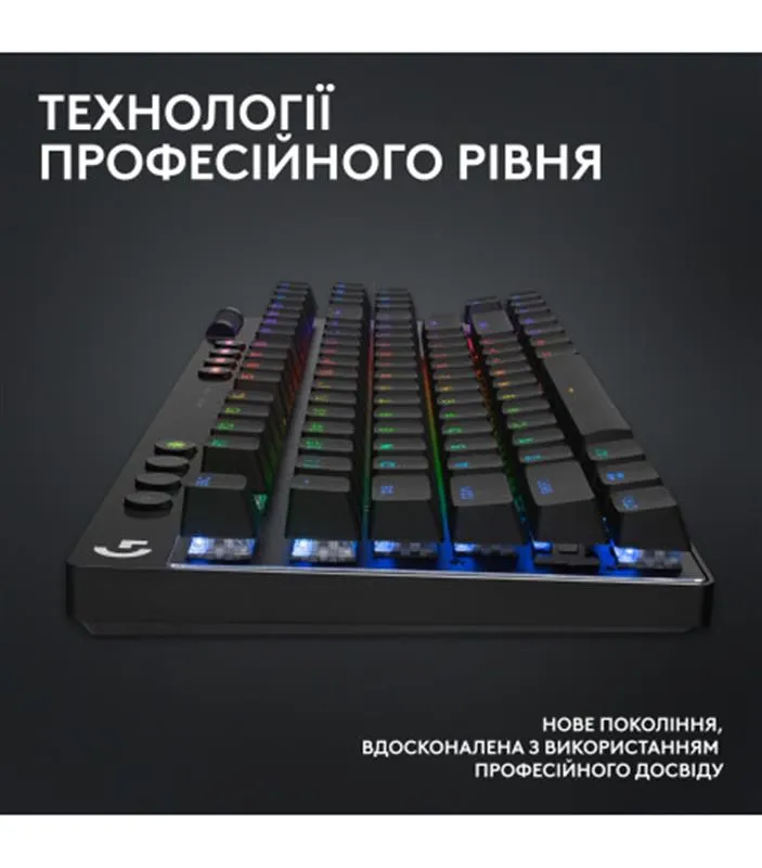 Клавiатура бездротова Logitech G PRO X TKL Lightspeed Black Tactile (920-012136) - мініатюра 8