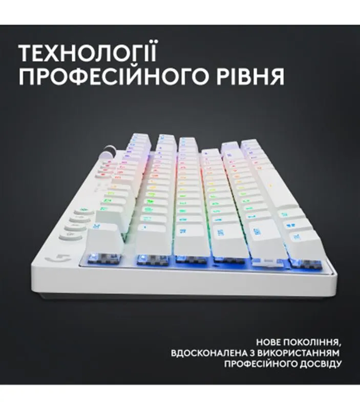 Клавiатура бездротова Logitech G PRO X TKL Lightspeed White Tactile (920-012148) - мініатюра 7