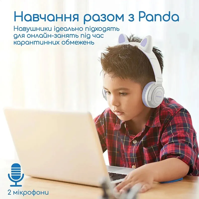 Bluetooth-гарнітура Promate Panda Lilac - мініатюра 3